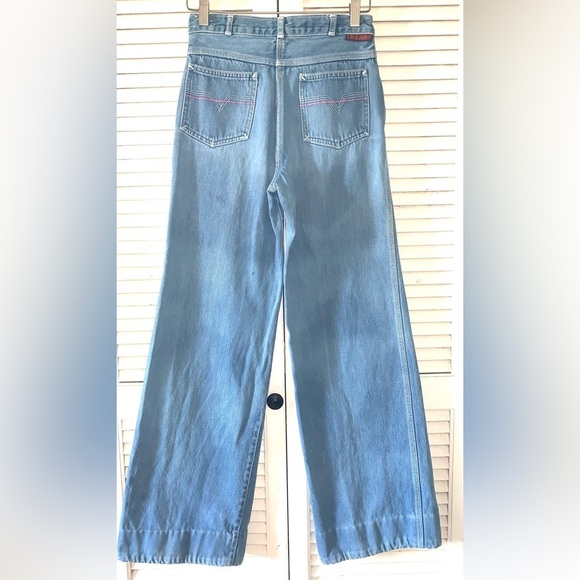 Landlubbers vintage wide leg Jeans light wash women’s size 26 - Picture 3 of 10